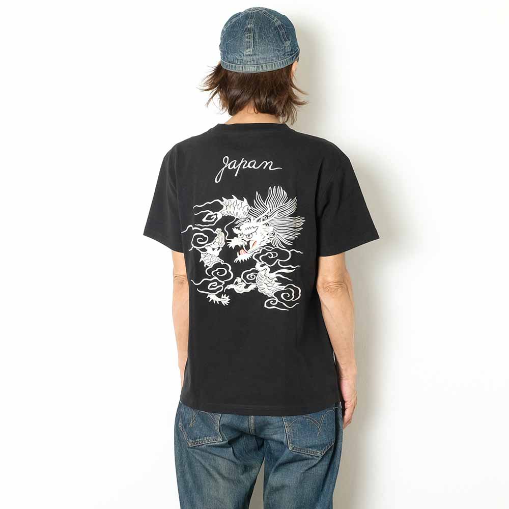 TAILOR TOYO - S/S SUKA T-SHIRT - EMBROIDERED - DRAGON - TT79588