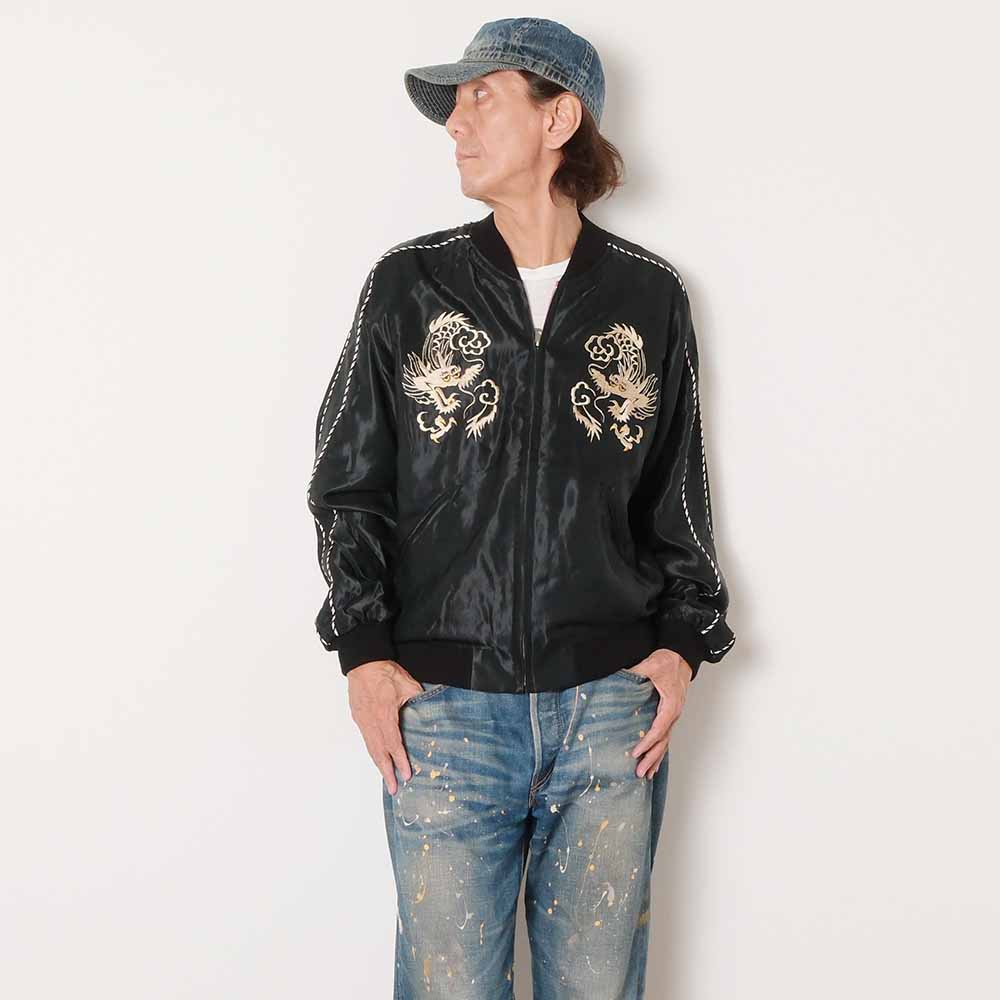 TAILOR TOYO - Acetate Souvenir Jacket - WHITE DRAGON x TIGER HEAD - TT15972-219