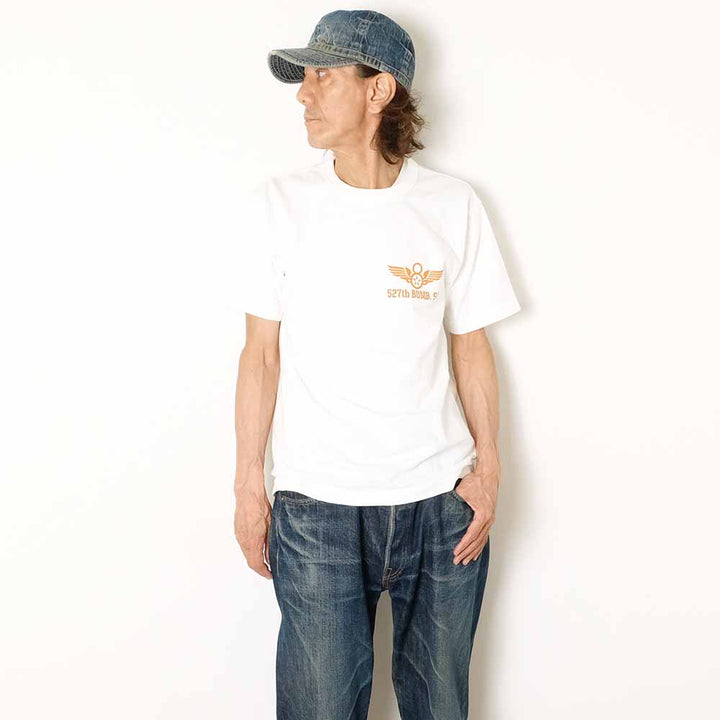 BUZZ RICKSON'S - SLUB YARN T-SHIRT - 527th BOMB.SQ. - BR79731