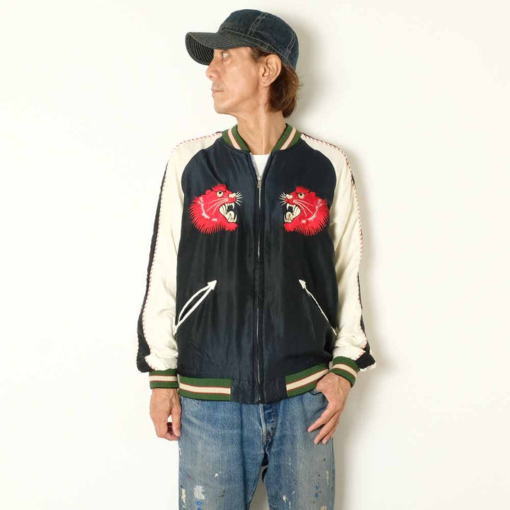 TAILOR TOYO - Acetate Souvenir Jacket - RED TIGER x EAGLE - (AGING MODEL) - TT15793-119
