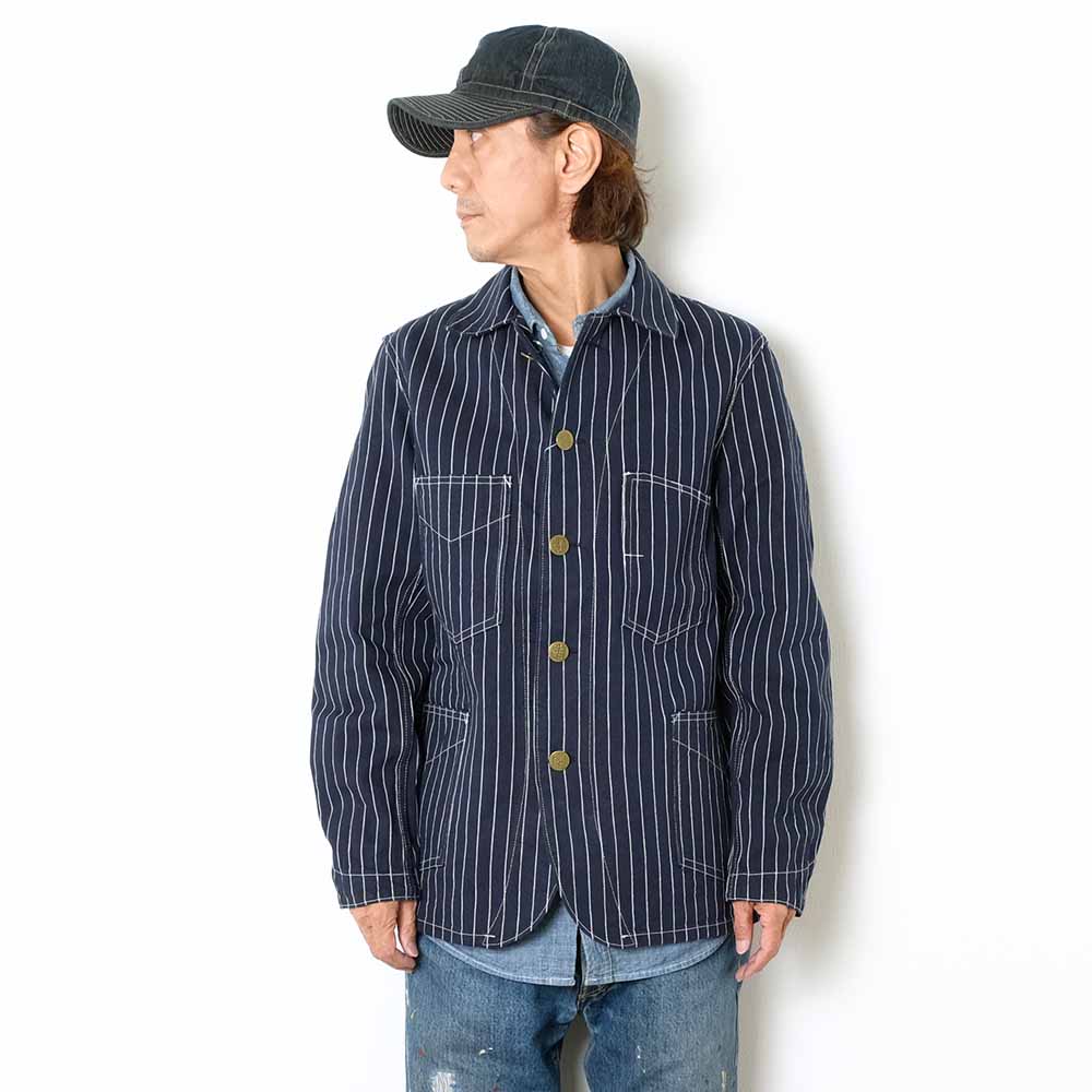 HEADLIGHT - 8oz. SPECIAL WOVEN STRIPE DENIM WORK COAT - HD15647