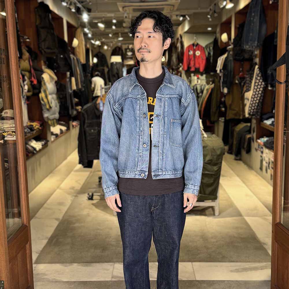 REMI RELIEF - 12oz DENIM WW2 MODEL JACKET - USED BLUE - RN29373246