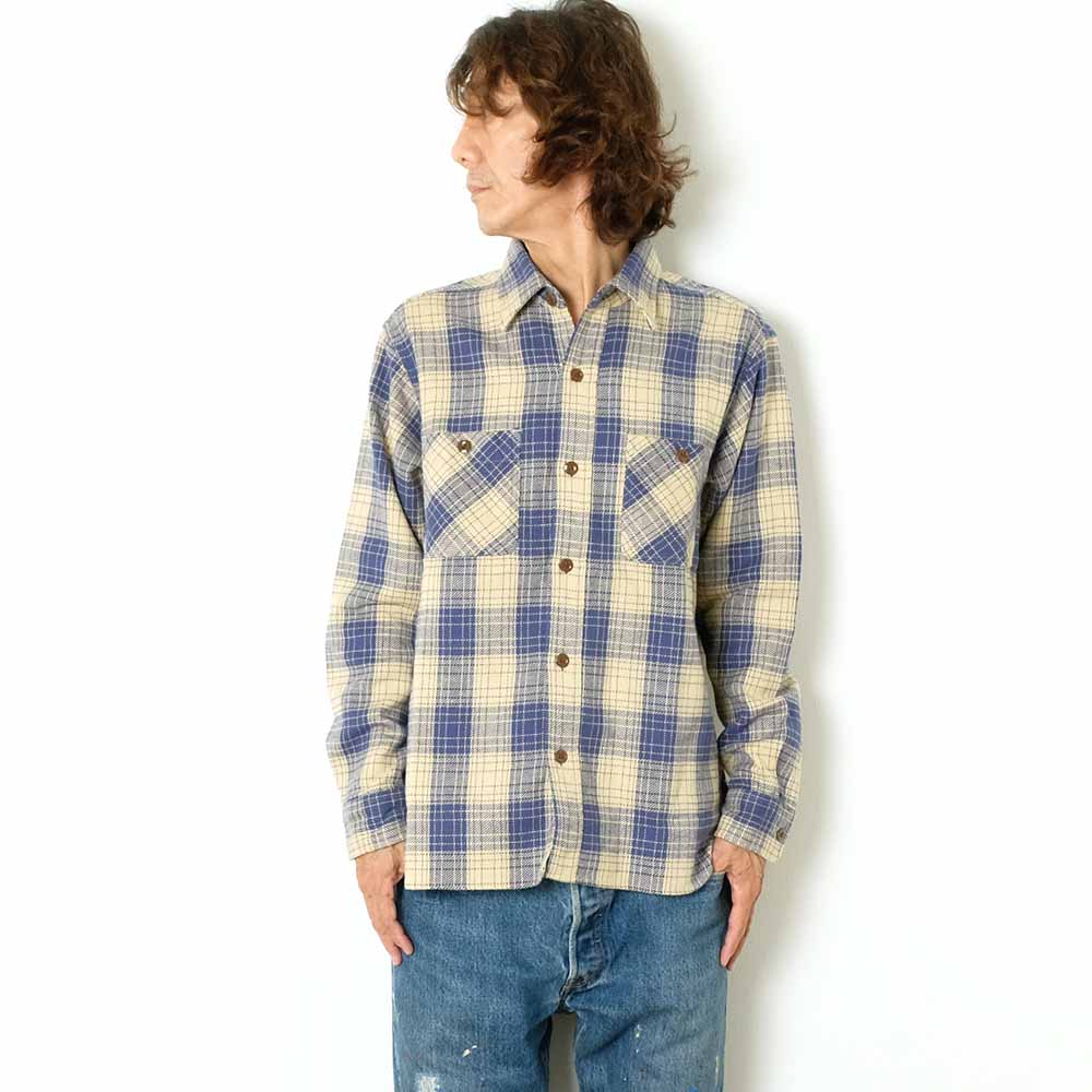 SUGAR CANE - TWILL CHECK WORK SHIRT - SC29358