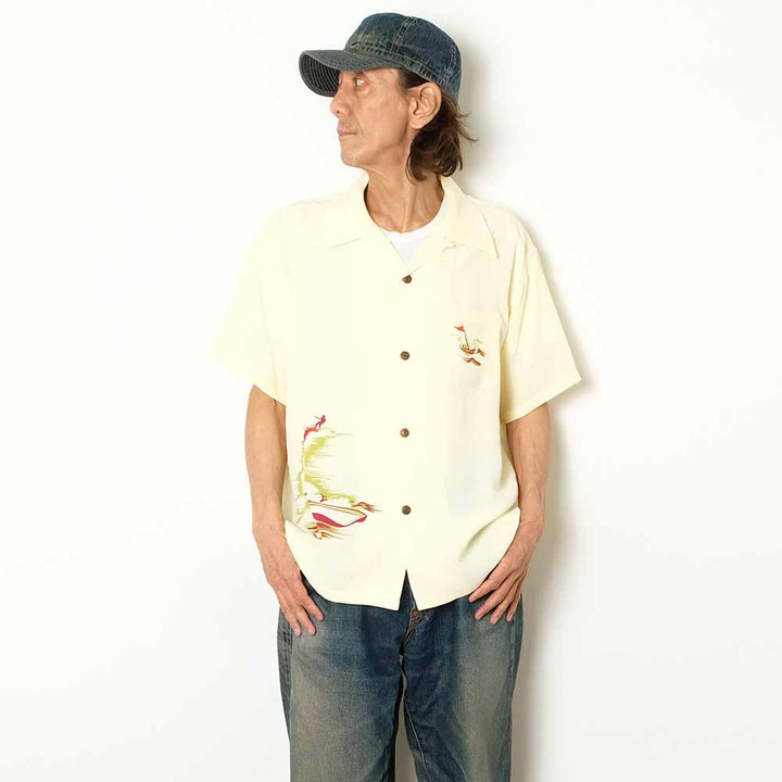 SUN SURF - S/S RAYON HAWAIIAN SHIRT - WATER SKIING - SS39630