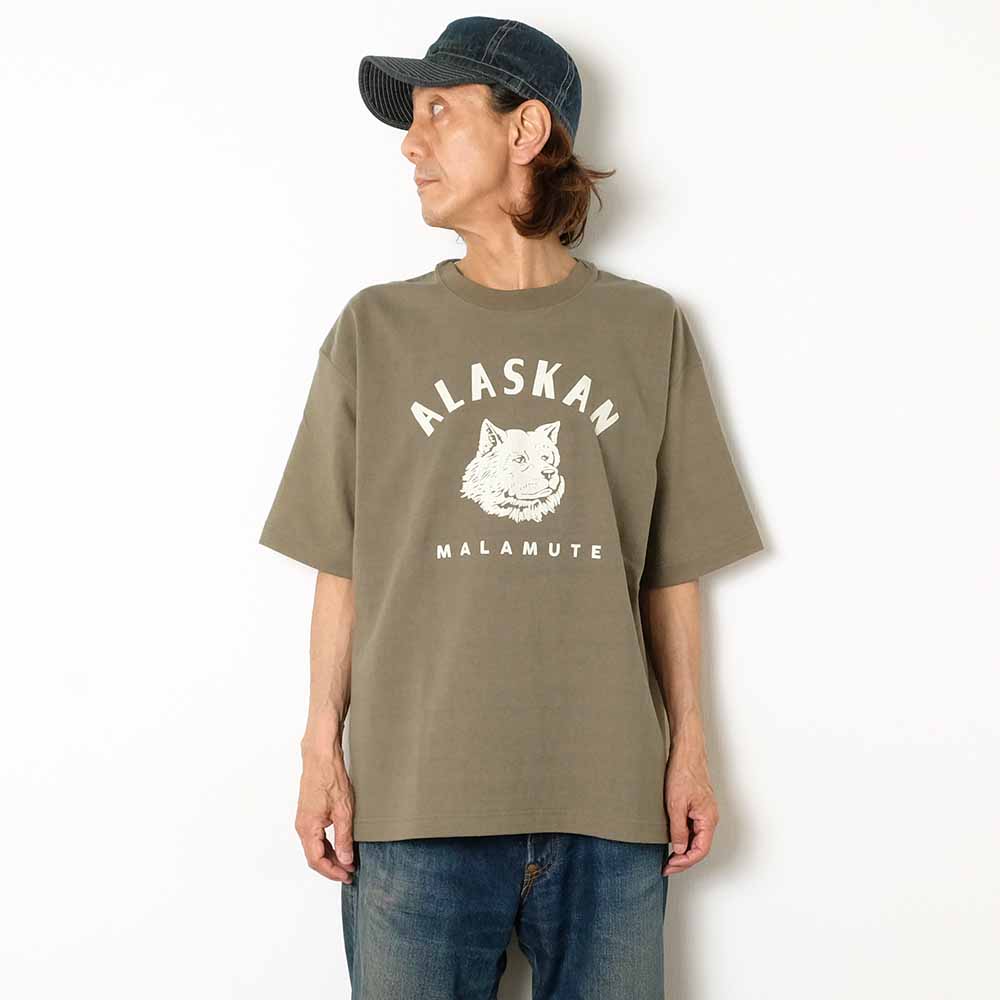 BARNS - Heavy Weight Crossover Neck S/S Print T-shirt - ALASKAN MALAMUTE - BR-25218