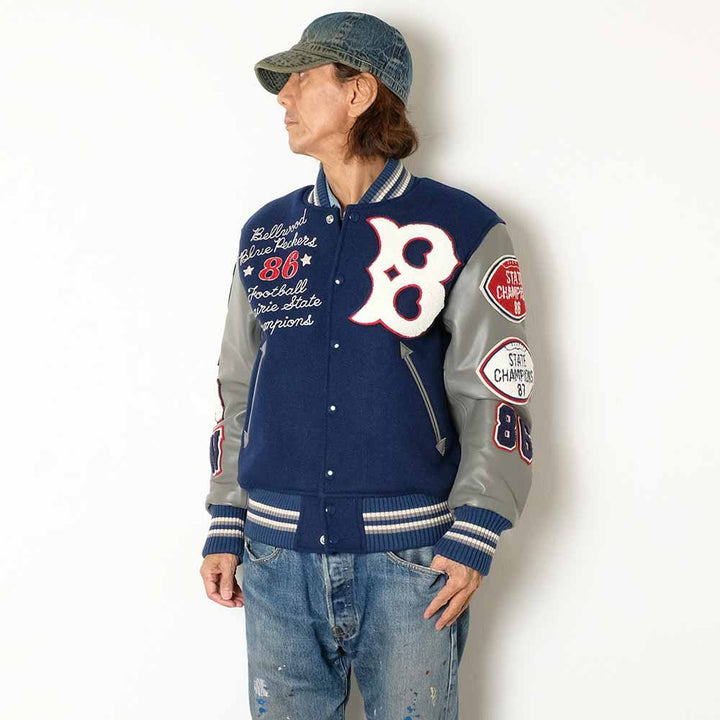 WHITESVILLE - 30oz. WOOL MELTON AWARD JACKET - BLUE PECKERS - WV15783