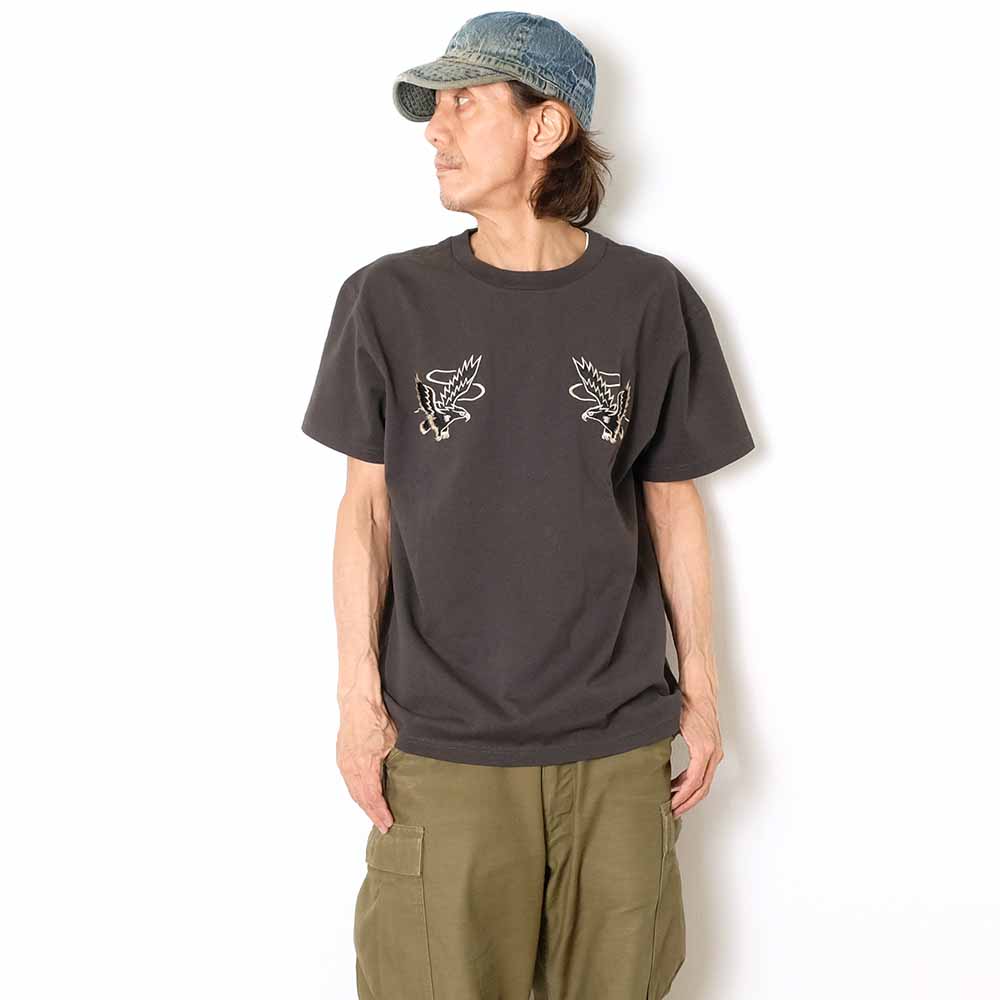 TAILOR TOYO - S/S SUKA T-SHIRT - EMBROIDERED - EAGLE - TT79742