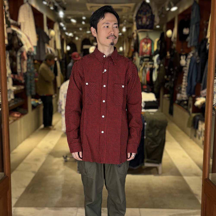 WAREHOUSE - Lot 3055 - LONG SLEEVE CHECK WORK SHIRTS - A柄 - 3055A-25