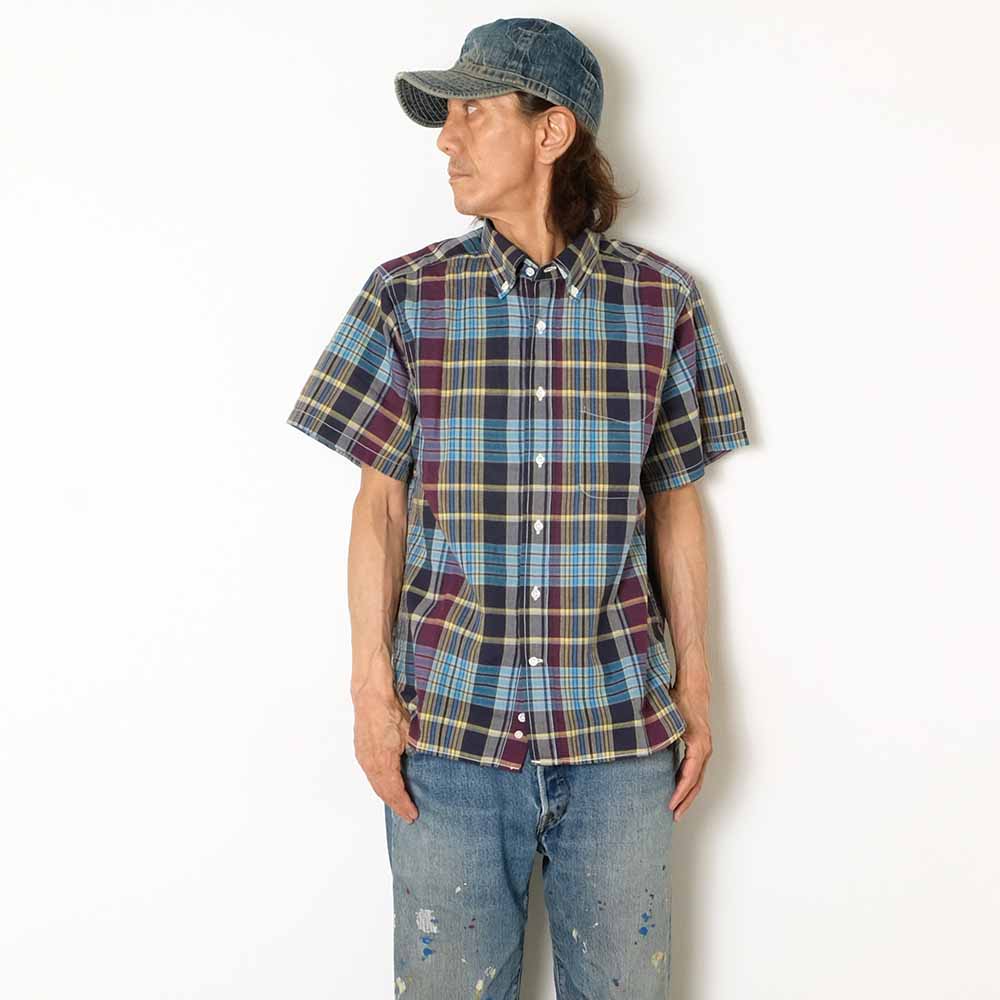 SUGAR CANE - MADRAS CHECK BUTTON DOWN SHIRT - SC39738