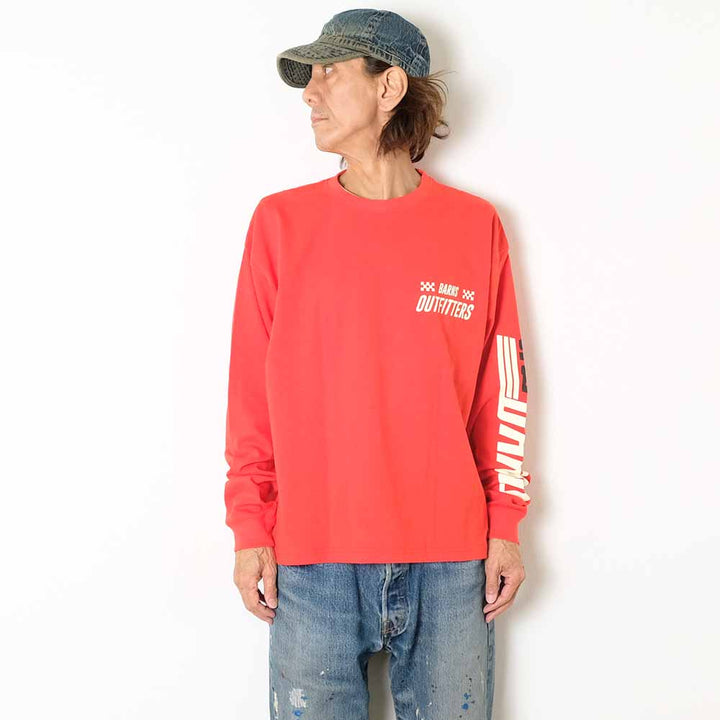 BARNS - BOXY L/S PRINT T-SHIRT - MOTORCYCLELADY - BR-25403
