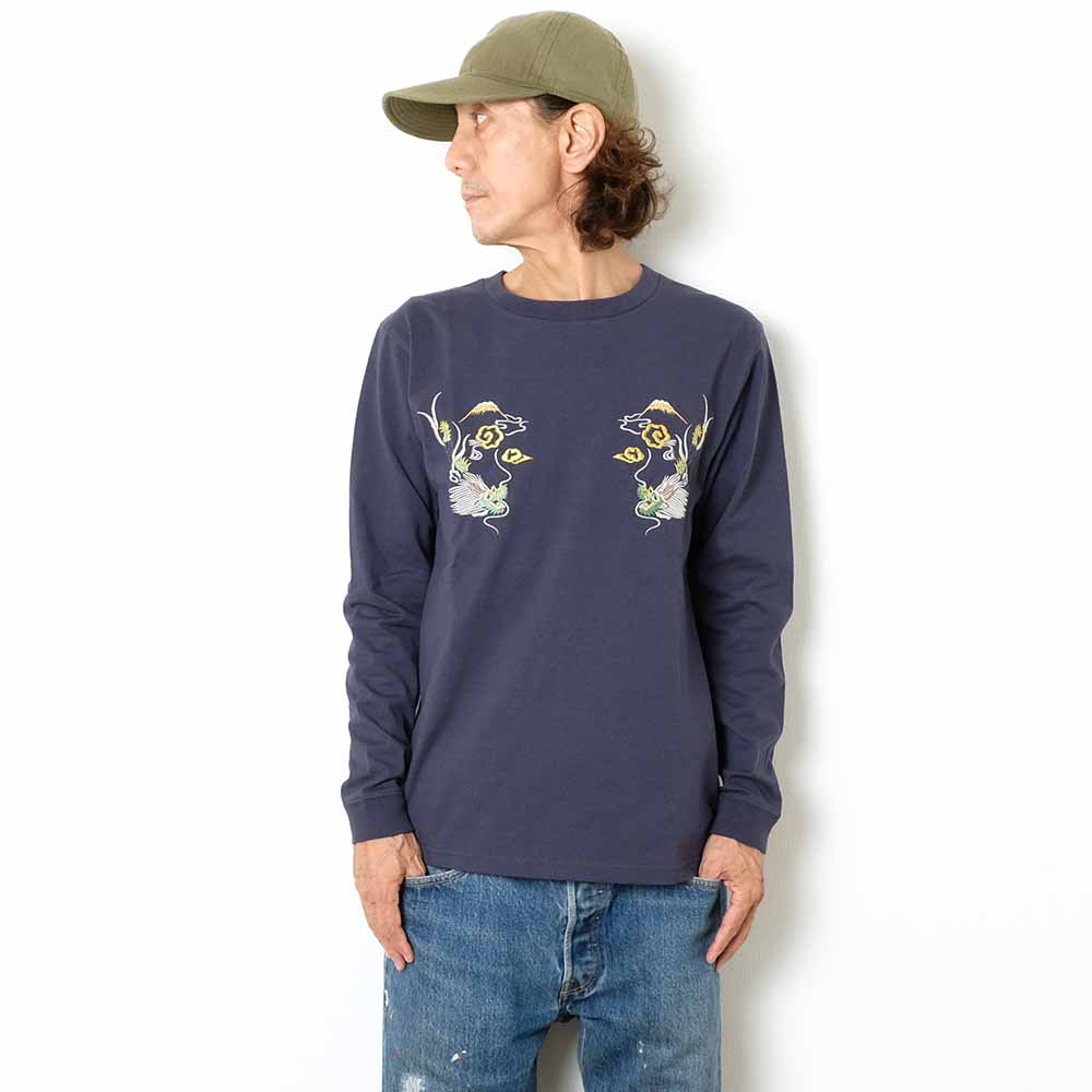 TAILOR TOYO - L/S SUKA T-SHIRT - EMBROIDERED - DRAGON - TT69470