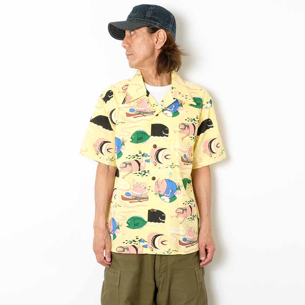SUN SURF - DOBBY COTTON OPEN SHIRT - OCEAN ACTIVITIES - by 柳原良平 with MOOKIE SS39538