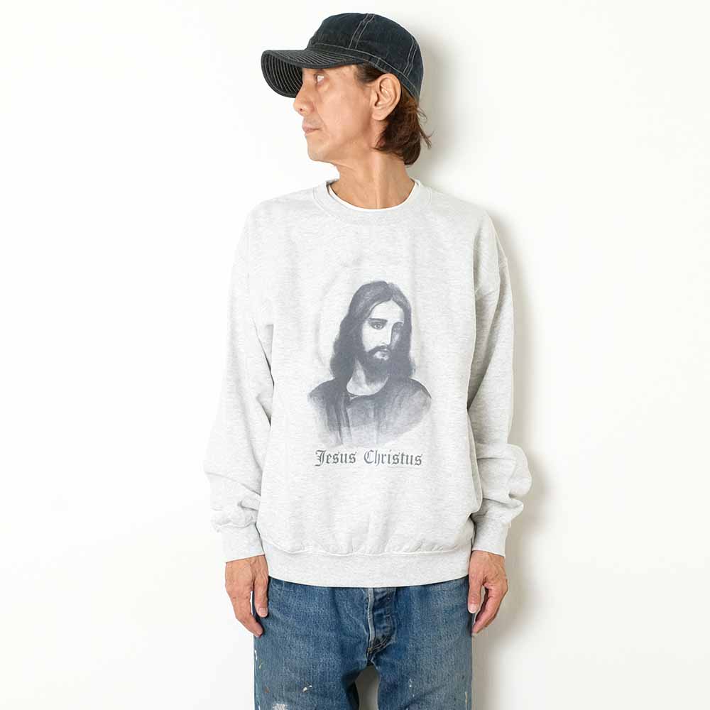 SUNNY SPORTS - THRIFTY LOOK - JESUS OVER-DYE CREW SWEAT - TL24F015