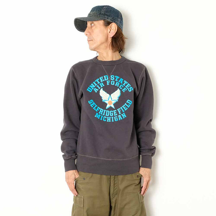 BUZZ RICKSON'S - SET-IN CREW SWEATSHIRT - U.S.A.F. SELFRIDGE FIELD - BR69630
