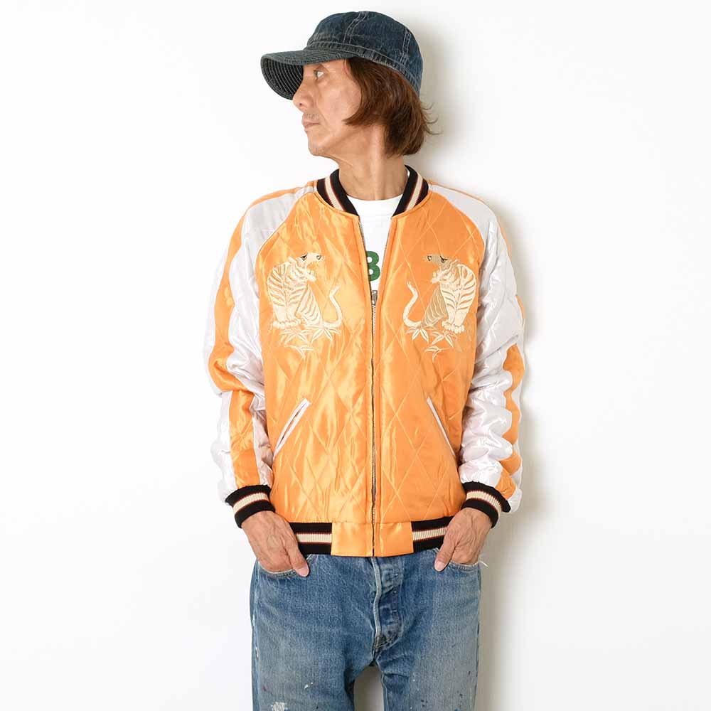 TAILOR TOYO - Acetate Quilted Souvenir Jacket - WHITE TIGER × LANDSCAPE - TT15791-159