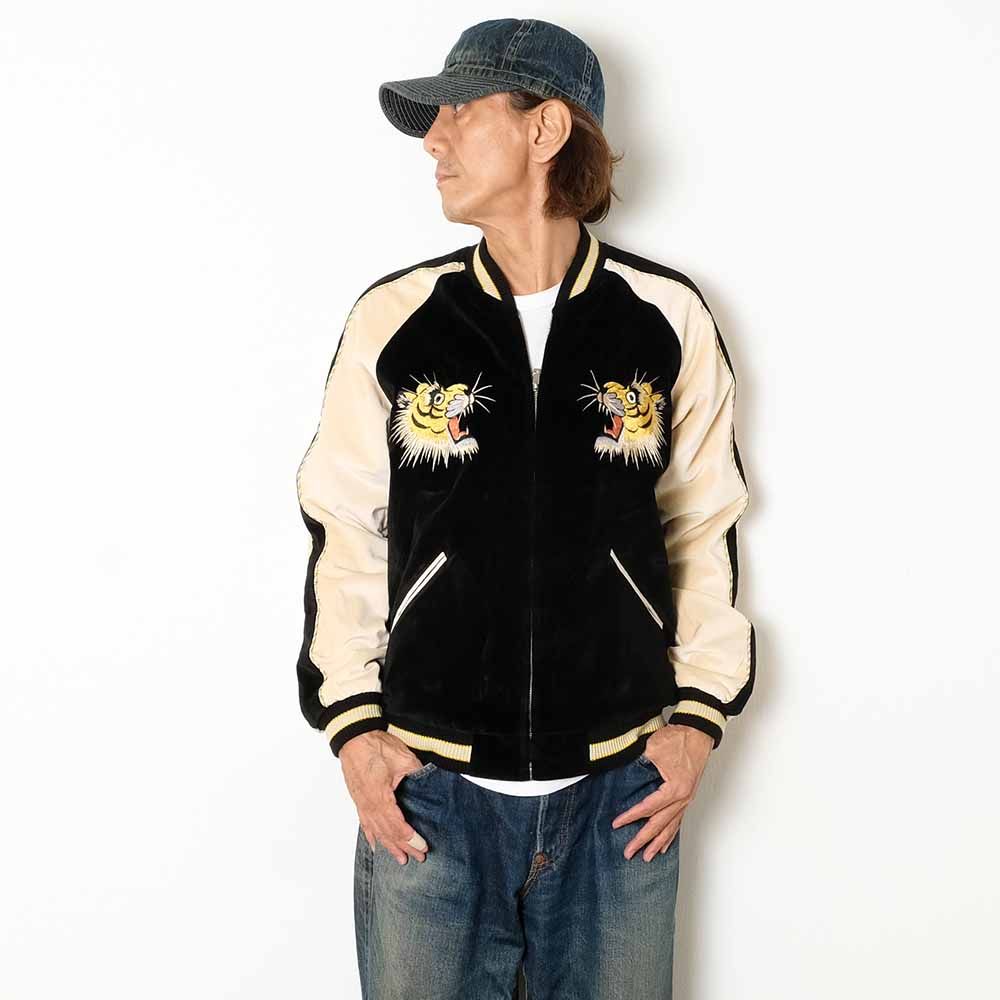 TAILOR TOYO - Velveteen - Two-tone - x Acetate Souvenir Jacket - TIGER HEAD x GOLD DRAGON - TT15795-119