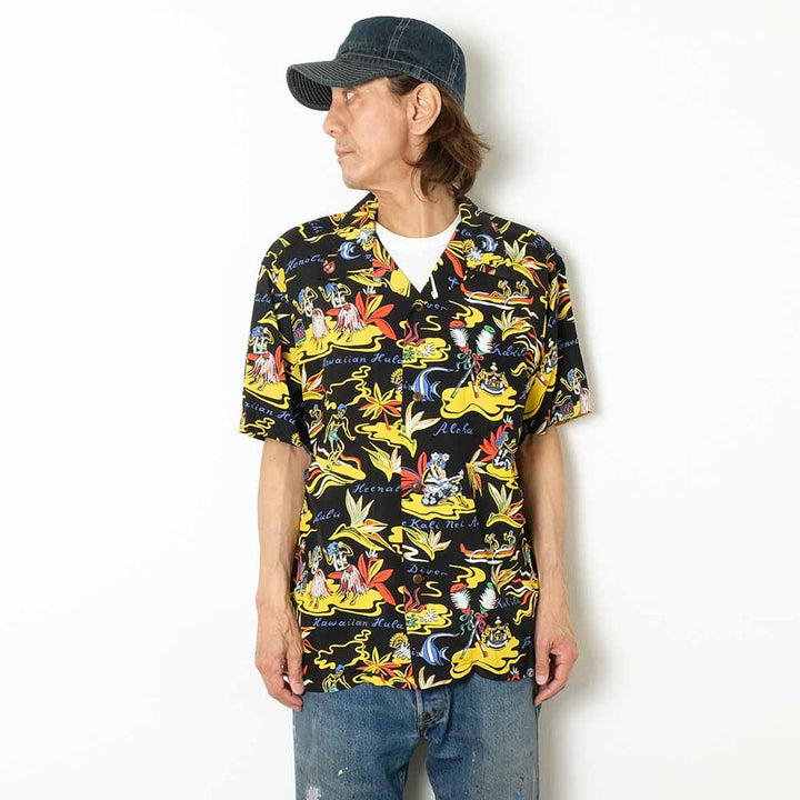SUN SURF - RAYON HAWAIIAN SHIRT - HAWAIIAN HULA - SS39411