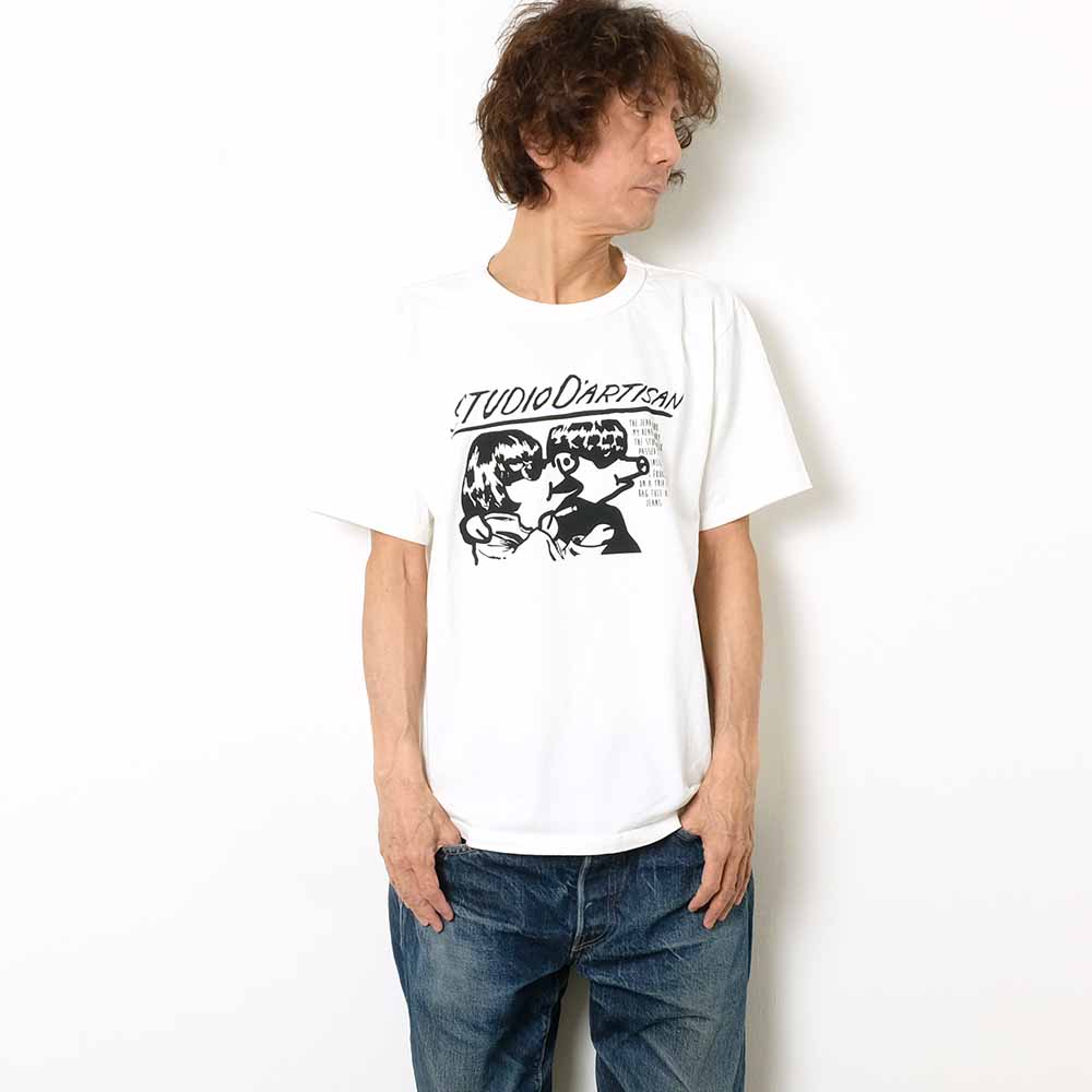 STUDIO D’ARTISAN - US COTTON PRINT T-SHIRT - MUSIC - 8144A