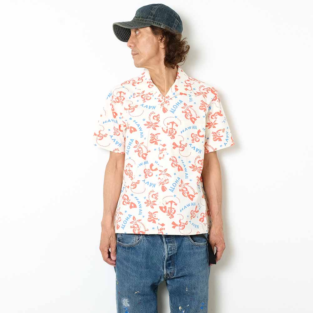 SUN SURF - COTTON RIPSTOP OPEN SHIRT - SAILOR MOKU STARS - SS39280