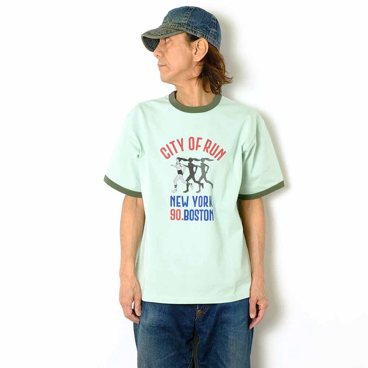 BARNS - RINGER PRINT T-SHIRT - CITY OF RUN - BR-25168