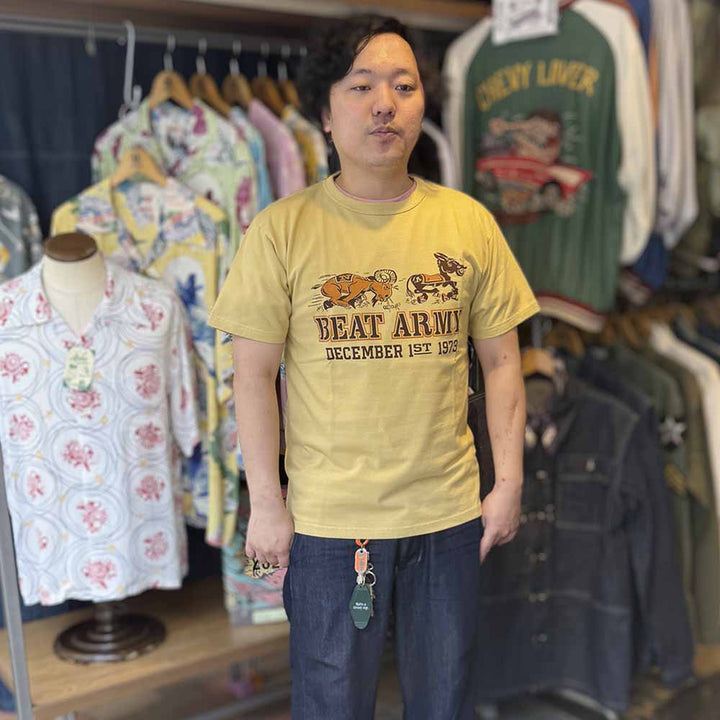 BUZZ RICKSON'S - S/S T-SHIRT - BEAT ARMY GO NAVY - BR79702