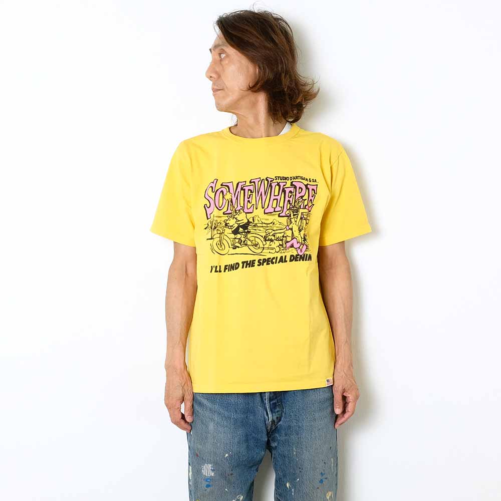 STUDIO D’ARTISAN - USA COTTON T-SHIRT - SOMEWHERE - 8181B
