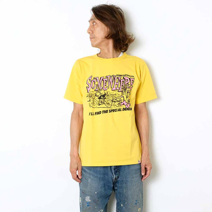 STUDIO D’ARTISAN - USA COTTON T-SHIRT - SOMEWHERE - 8181B