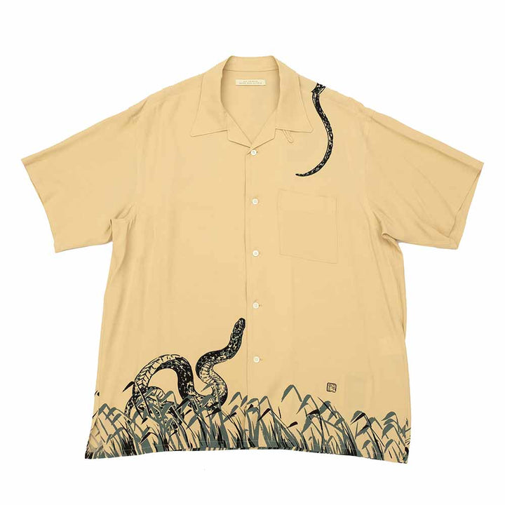 OLD JOE BRAND - ORIGINAL PRINTED OPEN COLLAR SHIRTS “Hebi” Short-sleeve - 251OJ-SH26