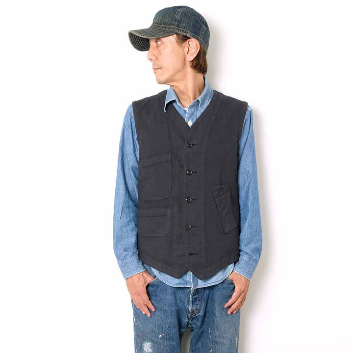 Soundman - Working Waist Coat - Marcy - Sashiko Style Dobby - M376-454Y