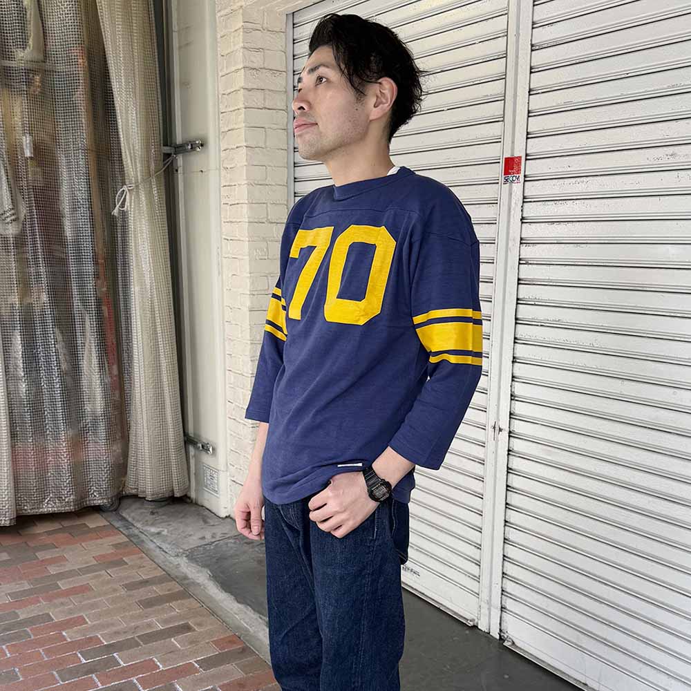 WAREHOUSE - 7/10 SLEEVE FOOTBALL T-SHIRT - NO. 70 - 4063NO-25