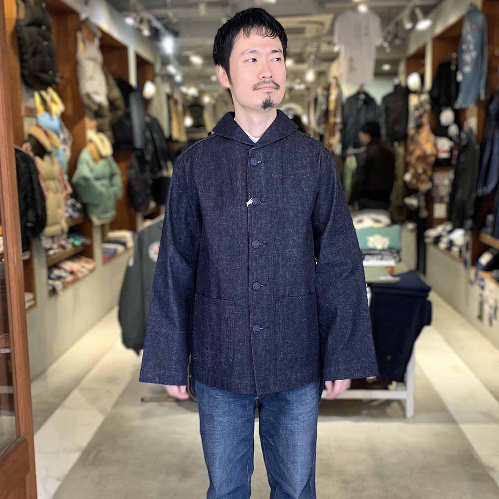 WAREHOUSE - U.S.NAVY SHAWL COLLAR COVERALL - INDIGO DENIM - WH-2220