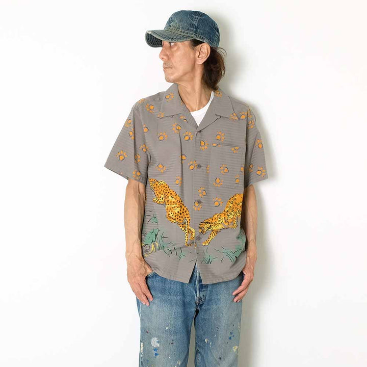 STAR OF HOLLYWOOD - DOBBY COTTON OPEN SHIRT - LEOPARD - SH39720