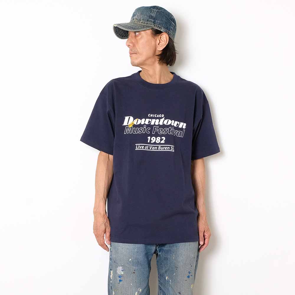UNIVERSAL OVERALL - S/S PRINT T-SHIRT - DOUNTOUN - U2613219G-E