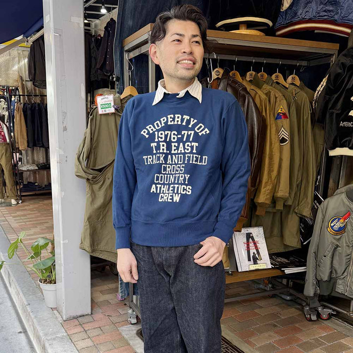 BARNS - Vintage Like Print Sweatshirt - ATHLETICS CREW - BR-25455