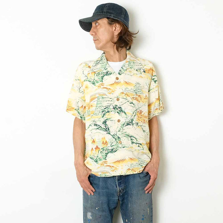 SUN SURF - RAYON HAWAIIAN SHIRT - SCENERY OF JAPAN - SS39422