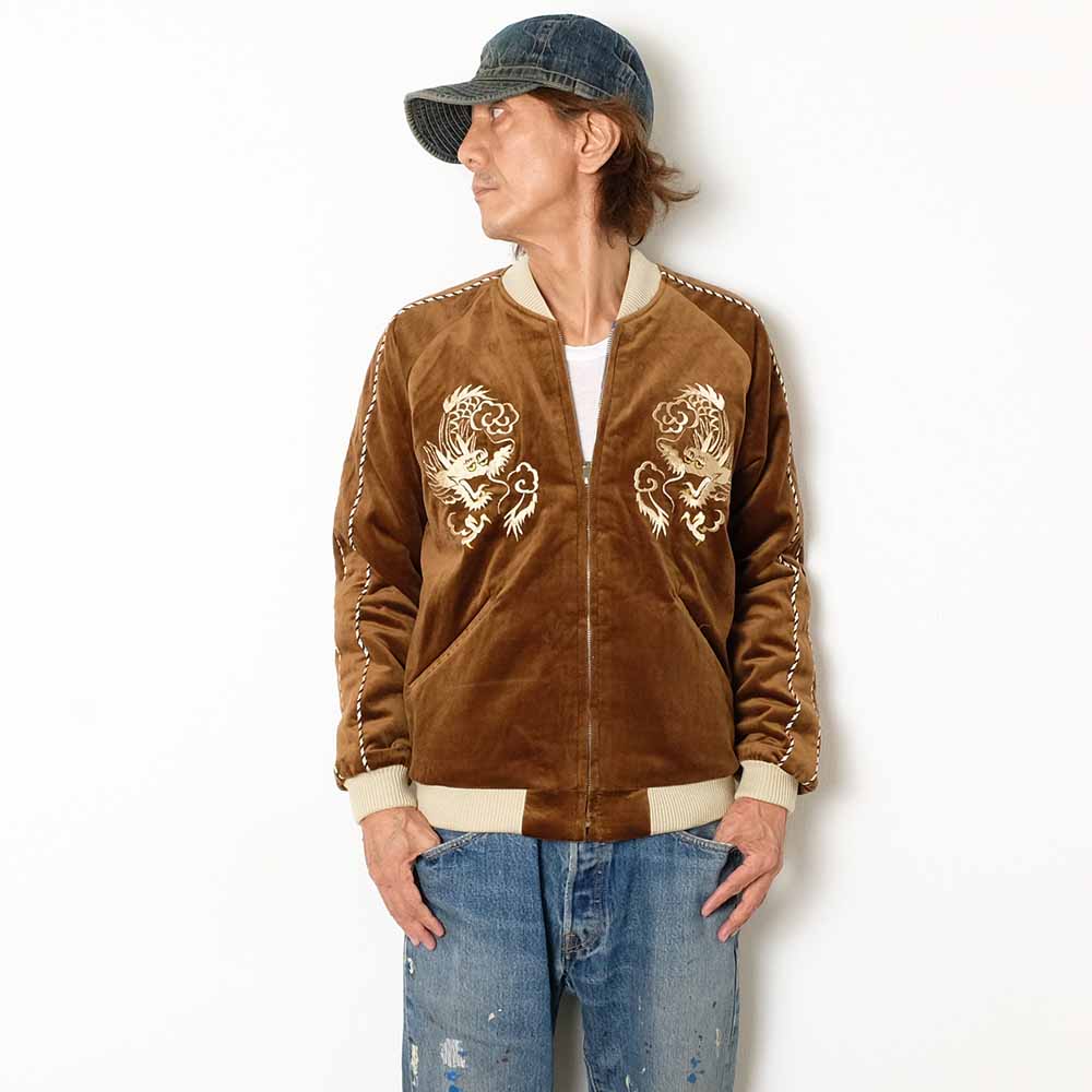 TAILOR TOYO - Velveteen Souvenir Jacket - WHITE DRAGON × BLACK EAGLE - TT15792-138