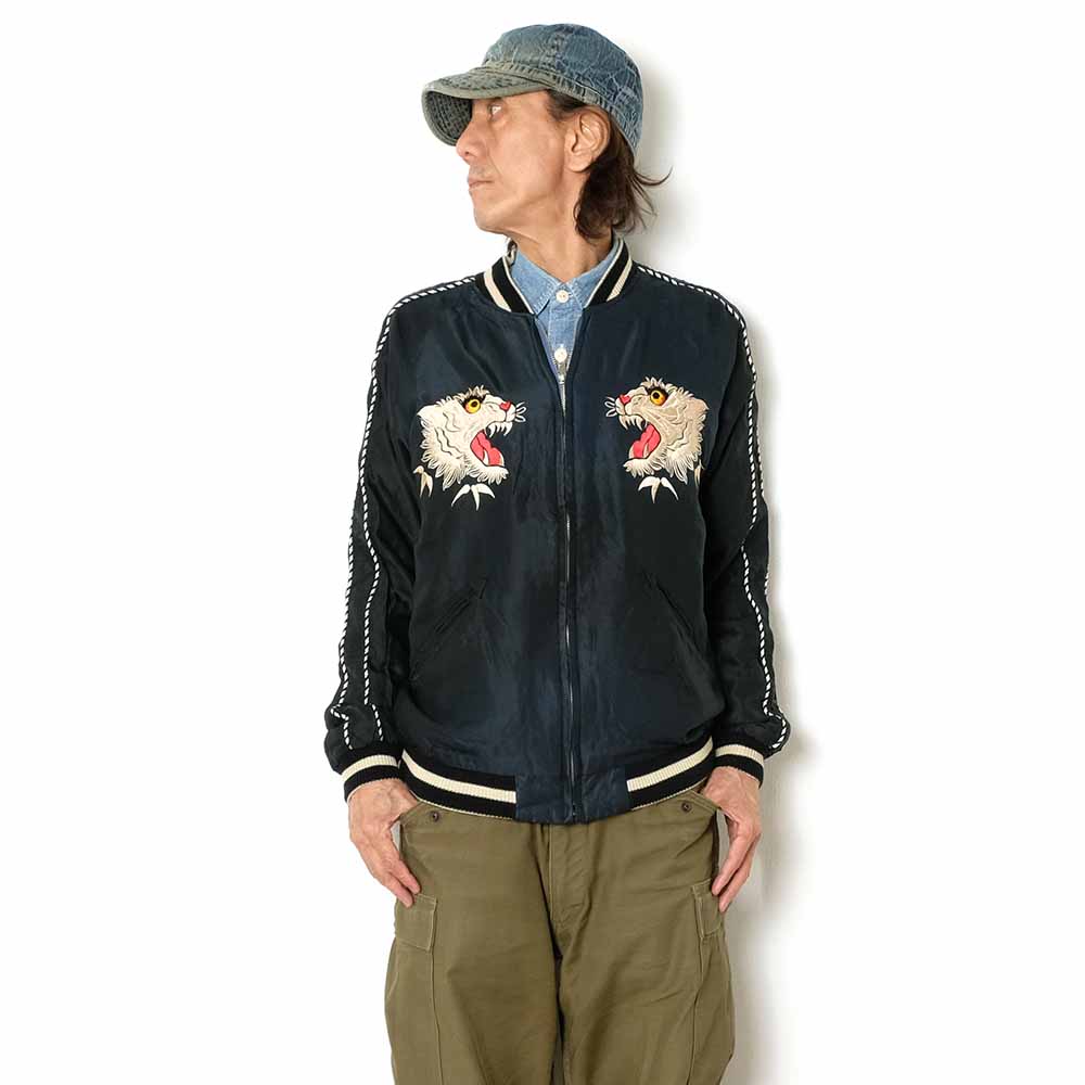 TAILOR TOYO - Acetate Souvenir Jacket AGING MODEL - TIGER HEAD x CHEVY LOVER - TT15878-119