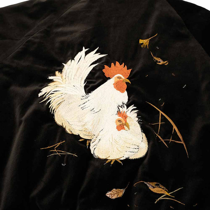 OLD JOE BRAND - STUNNING VELVET SOUVENIR JACKET - Niwatori(Rooster) to Hiyoko(Chick) - 252OJ-JK12