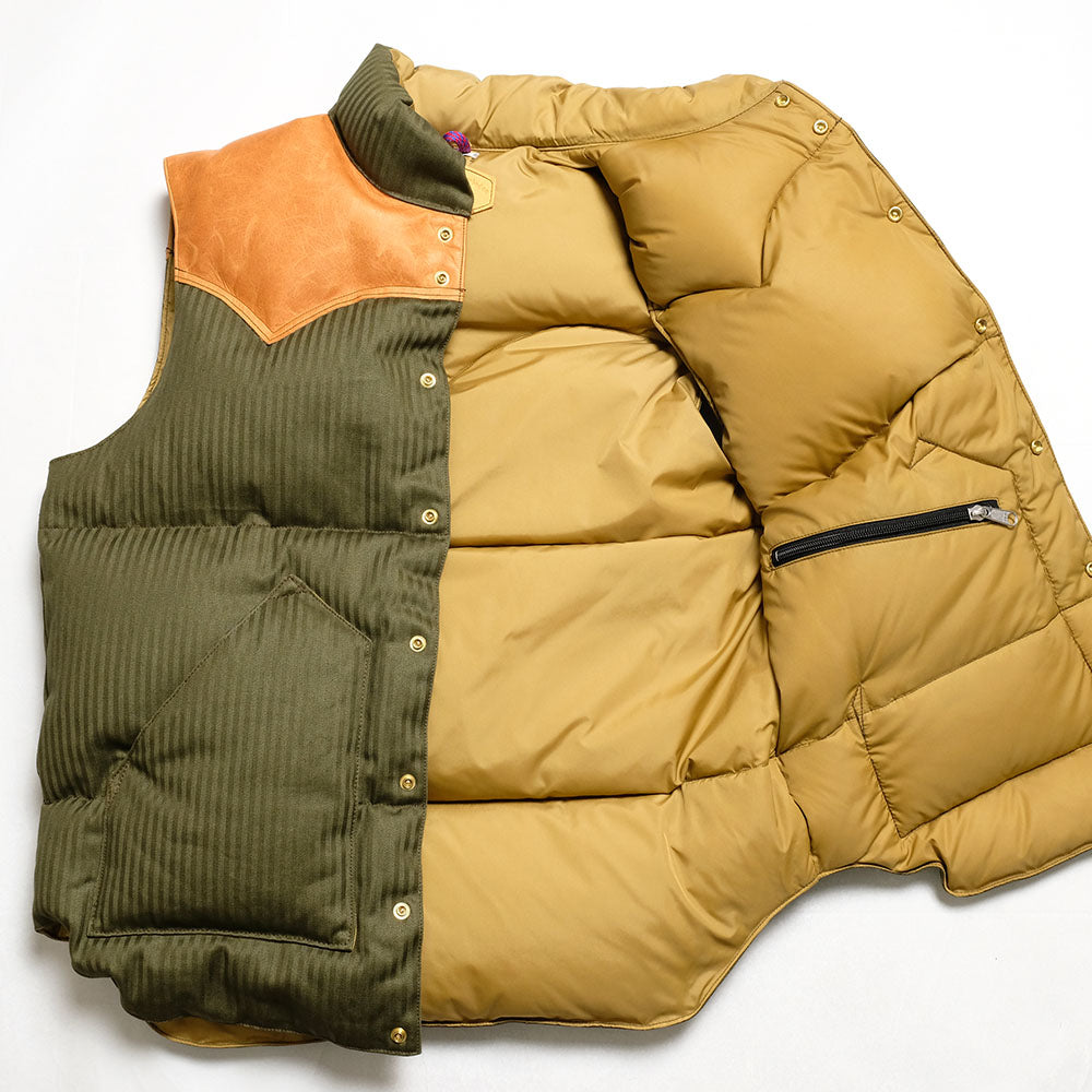 WAREHOUSE × Rocky Mountain Featherbed - HBT DOWN VEST - 2236RM-25