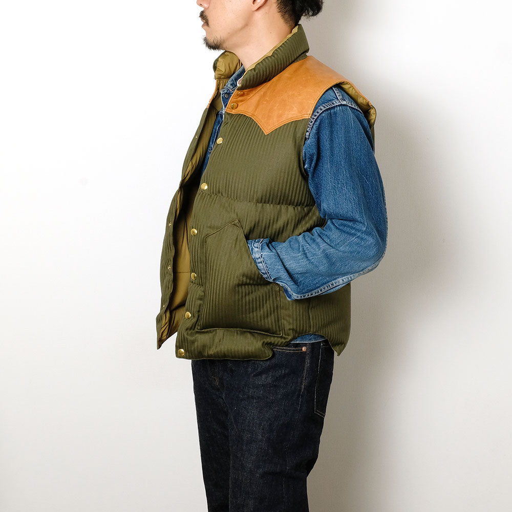 WAREHOUSE × Rocky Mountain Featherbed - HBT DOWN VEST - 2236RM-25