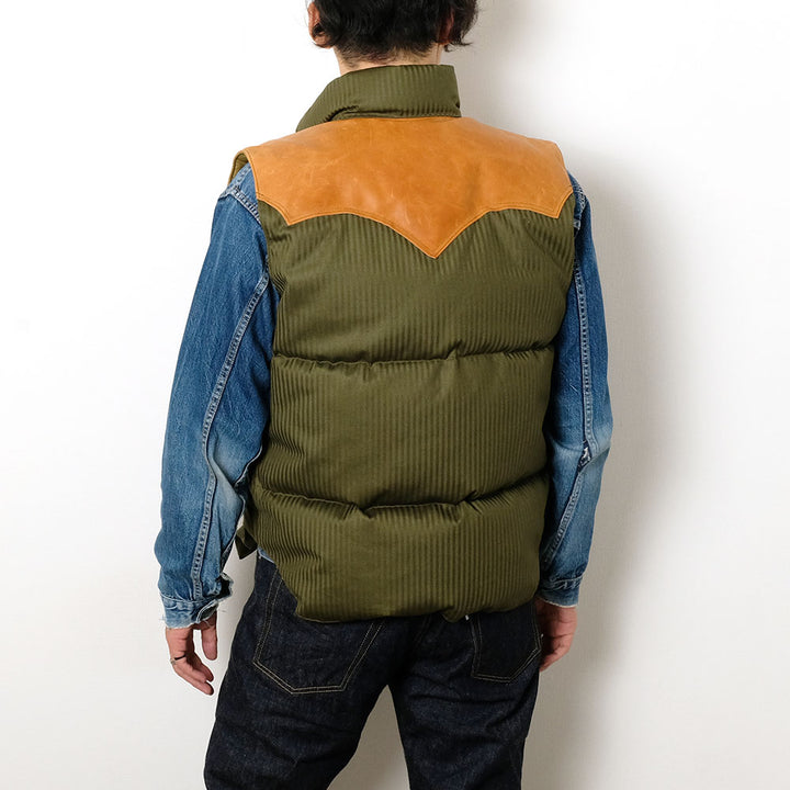 WAREHOUSE × Rocky Mountain Featherbed - HBT DOWN VEST - 2236RM-25