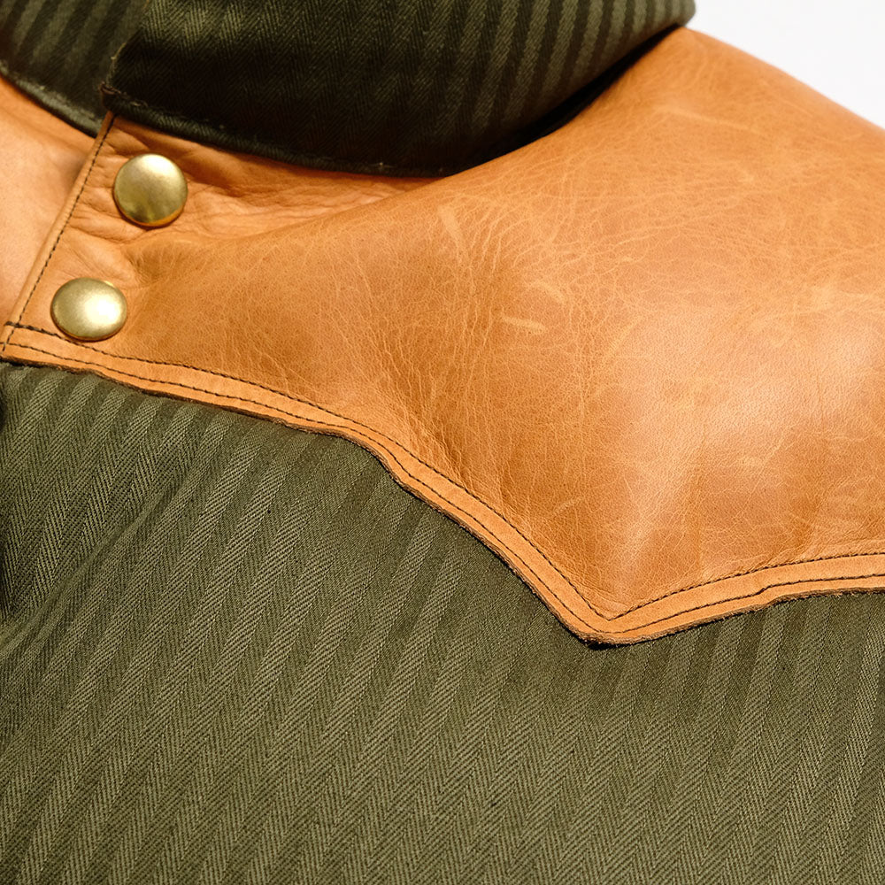 WAREHOUSE × Rocky Mountain Featherbed - HBT DOWN VEST - 2236RM-25