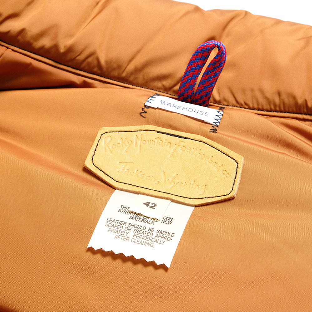 WAREHOUSE × Rocky Mountain Featherbed - INDIGO HBT DOWN VEST - 2237RM-25