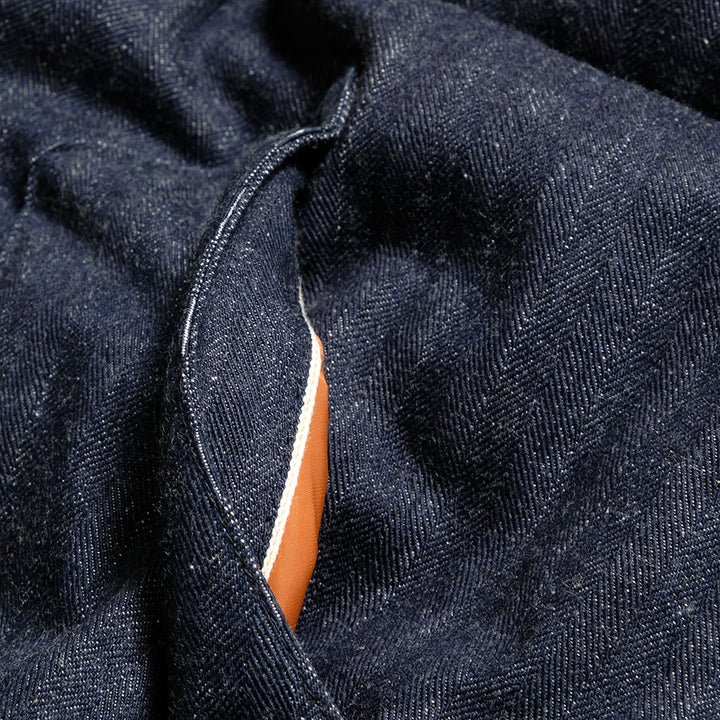 WAREHOUSE × Rocky Mountain Featherbed - INDIGO HBT DOWN VEST - 2237RM-25