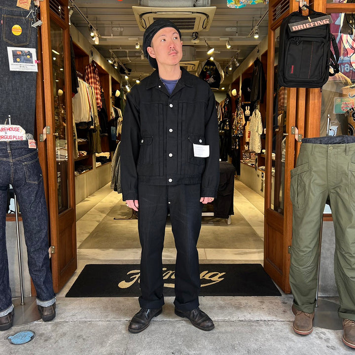 OLD JOE BRAND - LOWER FLAP POCKET JEAN JACKET - FADE BLACK - 241OJ-JK05