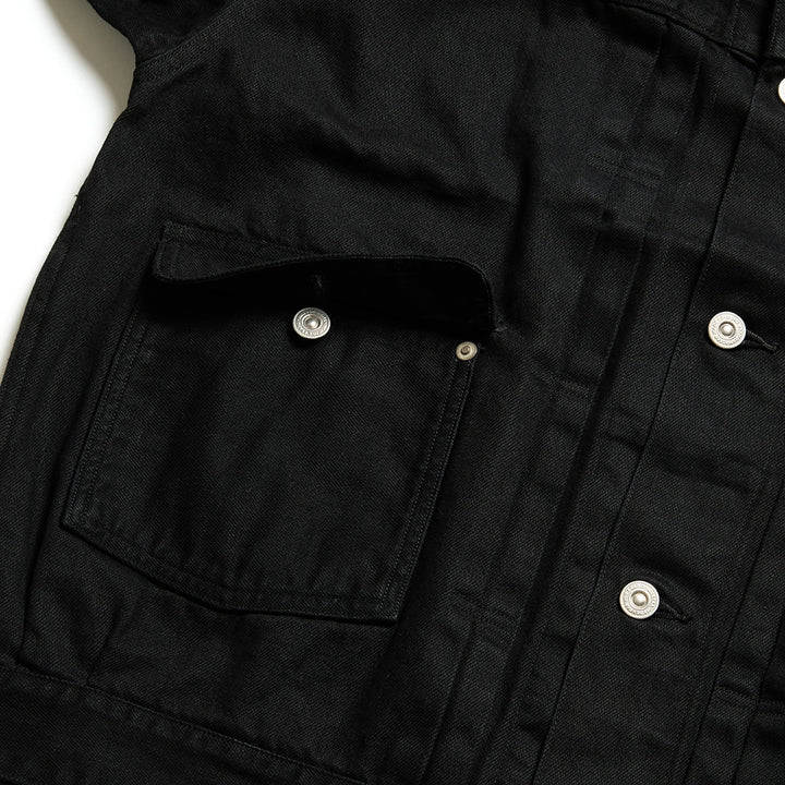 OLD JOE BRAND - LOWER FLAP POCKET JEAN JACKET - FADE BLACK - 241OJ-JK05