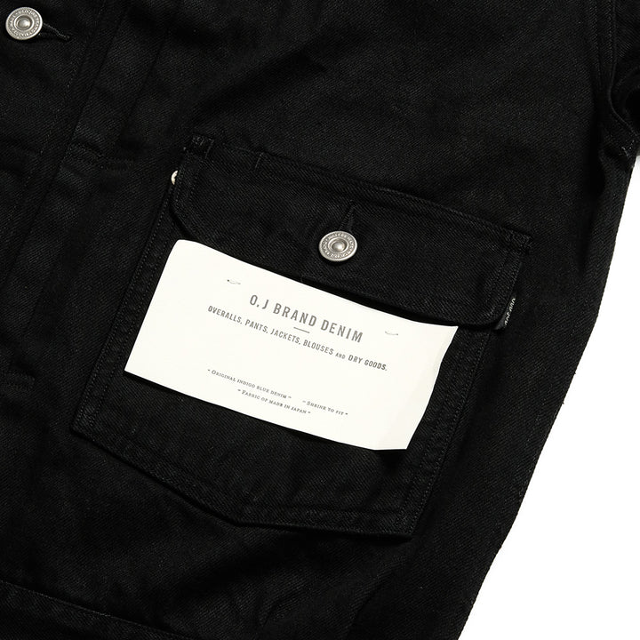 OLD JOE BRAND - LOWER FLAP POCKET JEAN JACKET - FADE BLACK - 241OJ-JK05