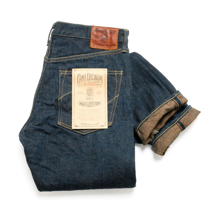 ONI DENIM - Regular Rise Neat Straight - 20oz Secret Denim - 歌舞伎耳 (緯糸柿渋色) - ONI-246ZRKA-KBR