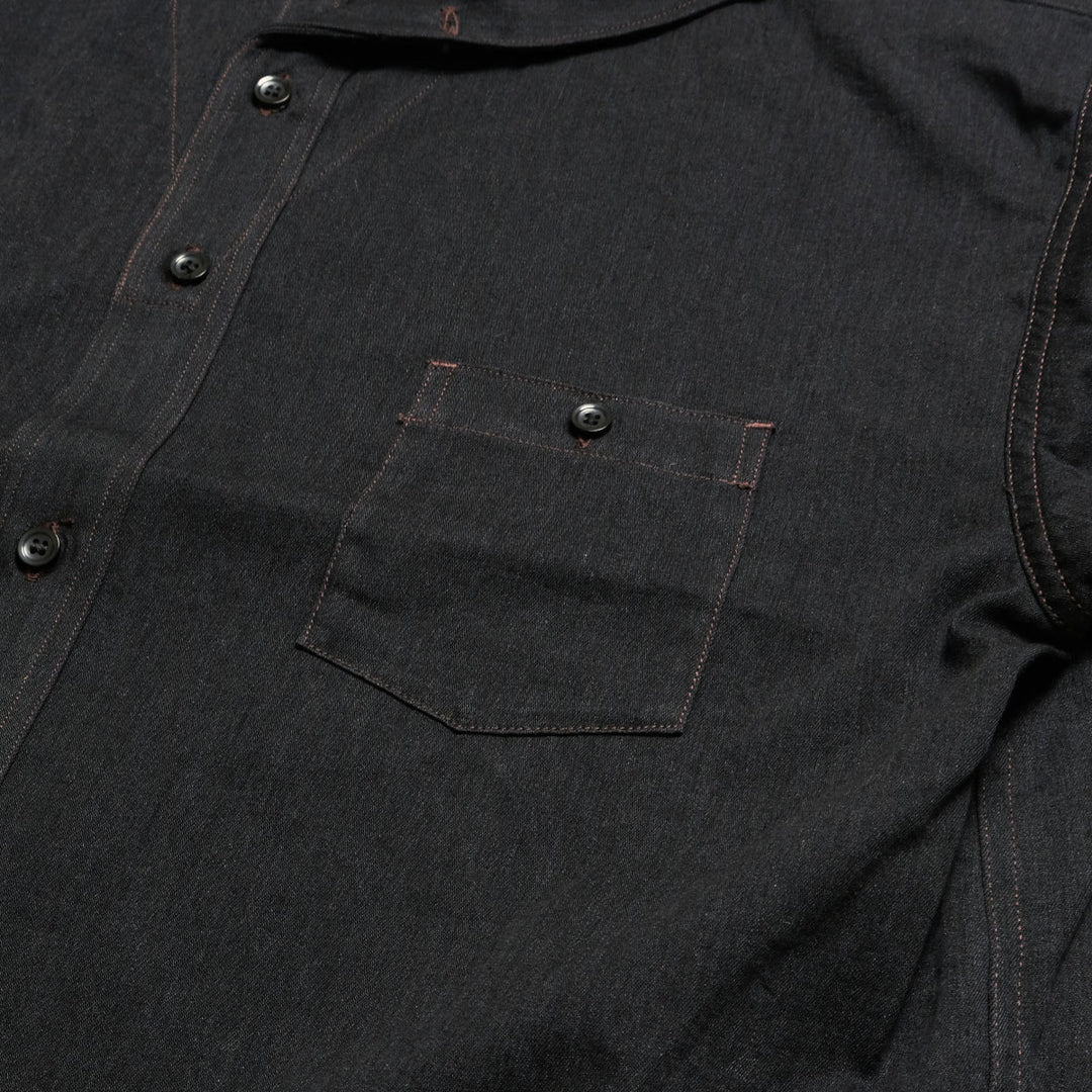 OLD JOE BRAND - CAMP COLLAR MARINE SHIRTS - Long-Sleeve - Black - 261OJ-SH05