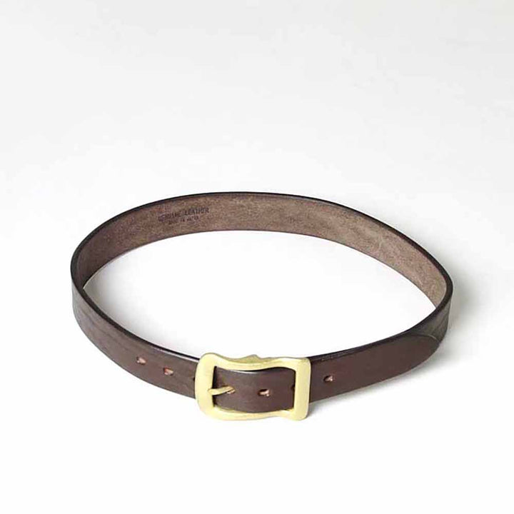 BARNS - TOCHIGI LEATHER BELT - Gold Color Buckle - LE-3055